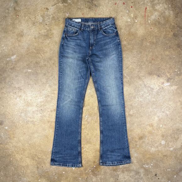 Zara Women’s Bootcut Flare Jeans Size 4 Blue Denim High Rise‎ 100% Cotton - Picture 1 of 12